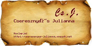 Cseresznyés Julianna névjegykártya